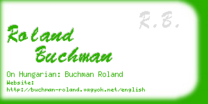 roland buchman business card